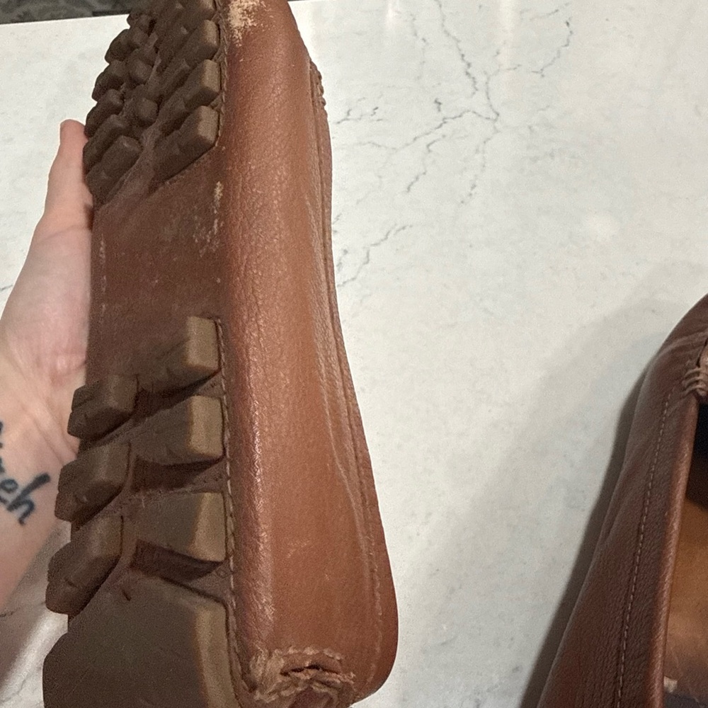 Coach Leather Loafer Flats Gold Logo Women's Size 10B Preppy - Picture 15 of 16